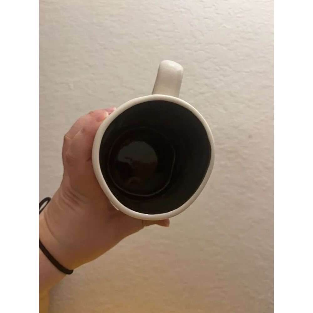 Rae Dunn HIS Large Letter Font Ceramic Coffee Tea Cocoa Mug Cup Blue Lining HTF - Picture 5 of 5